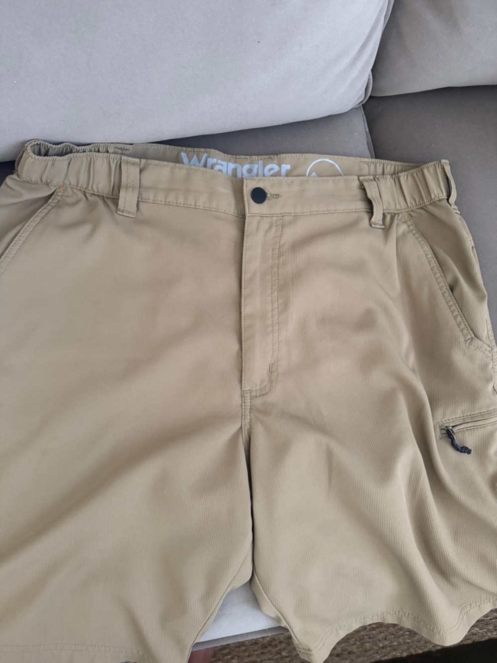 Wrangler Khaki Utility Shorts with Elastic Waist
